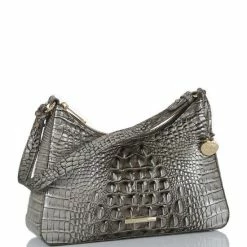 Cheapest ???? BRAHMIN Melbourne Collection Esme Crocodile-Embossed Leather Shoulder Bag Steel ???? -BRAHMIN Shop unnamed file 104