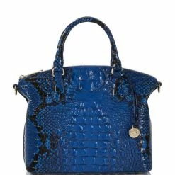 Cheapest ???? BRAHMIN Ombre Melbourne Collection Blue Viper Snake Print Leather Duxbury Satchel Bag ✨