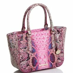 Hot Sale ???? BRAHMIN Ombre Melbourne Collection Small Ashlee Snake Print Leather Satchel Bag Pink Cobra ???? -BRAHMIN Shop unnamed file 1088