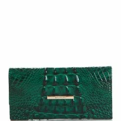Outlet ???? BRAHMIN Melbourne Collection Cordelia Wallet Emerald ✔️