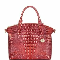Discount ???? BRAHMIN Melbourne Collection Duxbury Satchel Bag Red Dragon ✨