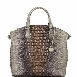 Budget ???? BRAHMIN Ombre Melbourne Collection Large Duxbury Satchel Bag Espresso ????