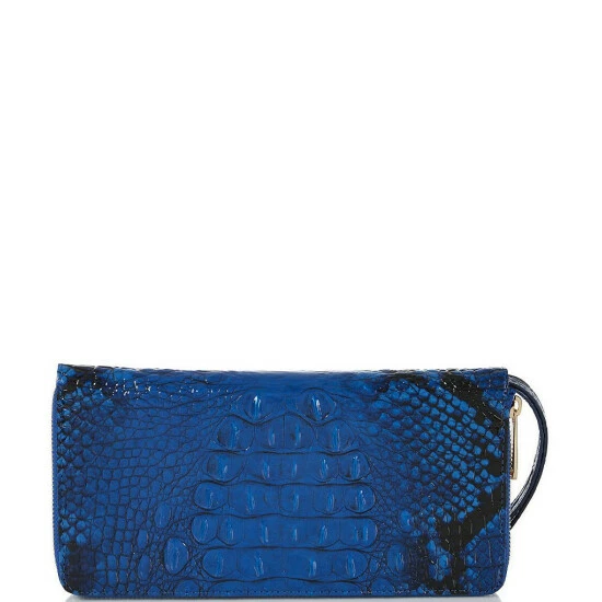 New ???? BRAHMIN Ombre Melbourne Collection Skyler Blue Viper Snake Print Leather Travel Wallet ???? 4 New ???? BRAHMIN Ombre Melbourne Collection Skyler Blue Viper Snake Print Leather Travel Wallet ???? - Image 2