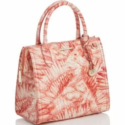 Flash Sale ???? BRAHMIN Melbourne Collection Small Pink Flamingo Caroline Crocodile-Embossed Leather Satchel Bag ???? -BRAHMIN Shop unnamed file 1218