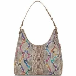 Wholesale ???? BRAHMIN Knightley Collection Tabitha Rainbow Snake Print Leather Shoulder Bag Multi ????