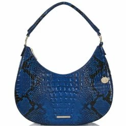 Wholesale ???? BRAHMIN Ombre Melbourne Collection Bekka Blue Viper Snake Print Leather Shoulder Bag ????