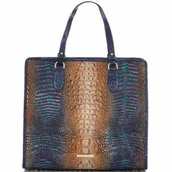 Discount ✔️ BRAHMIN Melbourne Collection Tia Tote Bag Bluestone ????