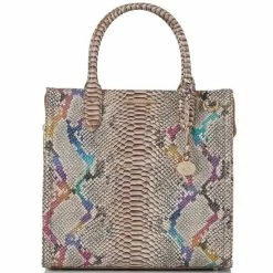 Outlet ???? BRAHMIN Knightley Collection Caroline Rainbow Animal Print Leather Satchel Bag Multi ⌛