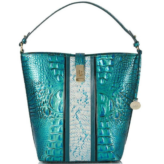 Promo ❤️ BRAHMIN Shimmer Collection Shira Bucket Shoulder Bag Peacock ⌛ 3 Promo ❤️ BRAHMIN Shimmer Collection Shira Bucket Shoulder Bag Peacock ⌛
