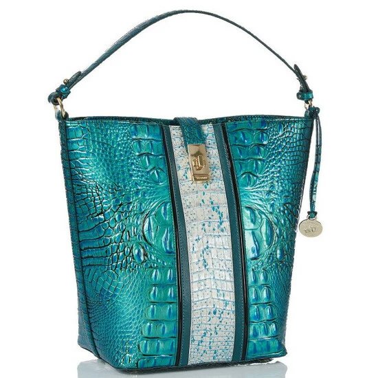 Promo ❤️ BRAHMIN Shimmer Collection Shira Bucket Shoulder Bag Peacock ⌛ 6 Promo ❤️ BRAHMIN Shimmer Collection Shira Bucket Shoulder Bag Peacock ⌛ - Image 4