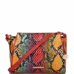Wholesale ???? BRAHMIN Experium Collection Hillary Rainbow Animal Print Crossbody Bag Red Dragon ????