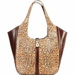 Cheap ???? BRAHMIN Bergamot Collection Carla Leopard Tote Bag Leopard Cub ????