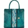 Deals ???? BRAHMIN Shimmer Collection Caroline Colorblock Leather Satchel Bag Peacock ❤️ -BRAHMIN Shop unnamed file 1404
