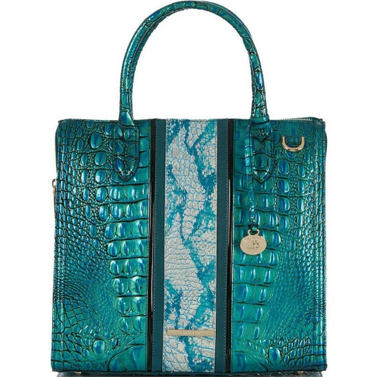 Deals ???? BRAHMIN Shimmer Collection Caroline Colorblock Leather Satchel Bag Peacock ❤️ 3 Deals ???? BRAHMIN Shimmer Collection Caroline Colorblock Leather Satchel Bag Peacock ❤️