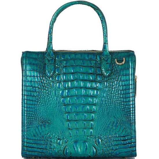 Deals ???? BRAHMIN Shimmer Collection Caroline Colorblock Leather Satchel Bag Peacock ❤️ 4 Deals ???? BRAHMIN Shimmer Collection Caroline Colorblock Leather Satchel Bag Peacock ❤️ - Image 2