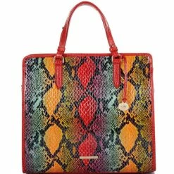 Hot Sale ???? BRAHMIN Experium Collection Tia Animal Print Tote Bag Red Dragon ✨