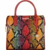 Best reviews of ???? BRAHMIN Experium Collection Small Caroline Animal Print Leather Satchel Bag Red Dragon ????
