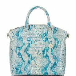 Cheap ✔️ BRAHMIN Melbourne Collection Large Duxbury Snake Print Satchel Bag Mesmerized ⌛
