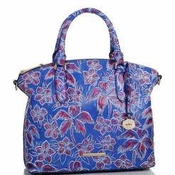 Cheapest ???? BRAHMIN Torrone Collection Large Duxbury Floral Print Leather Satchel Bag Vista Blue ???? -BRAHMIN Shop unnamed file 1459