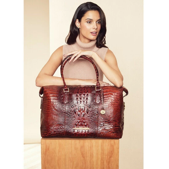 Outlet ???? BRAHMIN Melbourne Collection Duxbury Crocodile-Embossed Weekender Bag Black ???? 5 Outlet ???? BRAHMIN Melbourne Collection Duxbury Crocodile-Embossed Weekender Bag Black ???? - Image 3