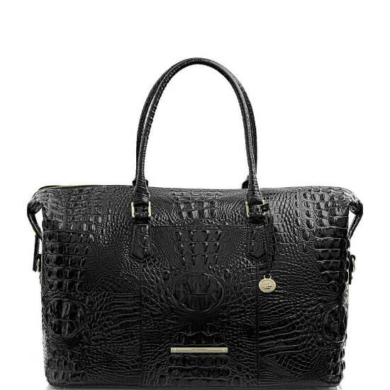 Outlet ???? BRAHMIN Melbourne Collection Duxbury Crocodile-Embossed Weekender Bag Black ???? 6 Outlet ???? BRAHMIN Melbourne Collection Duxbury Crocodile-Embossed Weekender Bag Black ???? - Image 4