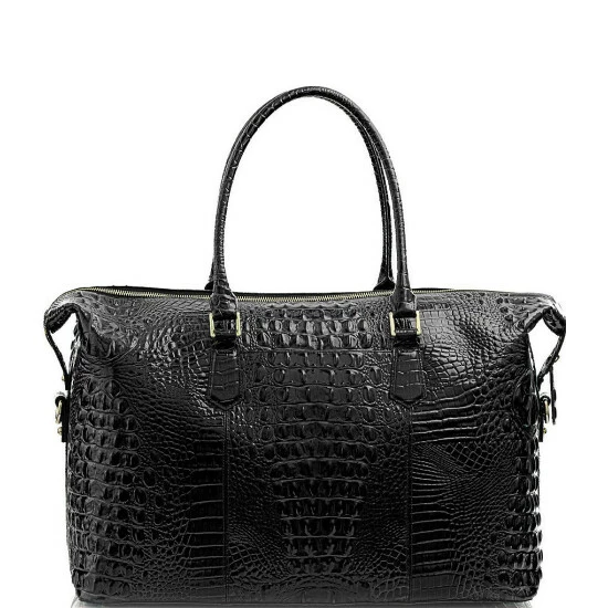Outlet ???? BRAHMIN Melbourne Collection Duxbury Crocodile-Embossed Weekender Bag Black ???? 7 Outlet ???? BRAHMIN Melbourne Collection Duxbury Crocodile-Embossed Weekender Bag Black ???? - Image 5