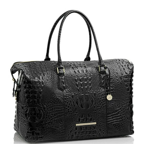 Outlet ???? BRAHMIN Melbourne Collection Duxbury Crocodile-Embossed Weekender Bag Black ???? 9 Outlet ???? BRAHMIN Melbourne Collection Duxbury Crocodile-Embossed Weekender Bag Black ???? - Image 7