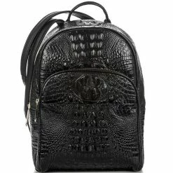 Promo ???? BRAHMIN Melbourne Collection Dartmouth Crocodile-Embossed ???? Backpack Black ????
