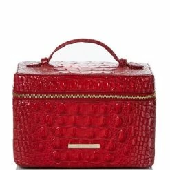 Cheap ✔️ BRAHMIN Melbourne Collection Charmaine Travel Makeup Bag Heartbreaker ????