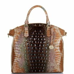 Top 10 ???? BRAHMIN Ombre Melbourne Collection Large Duxbury Satchel Bag Truffle Python ❤️