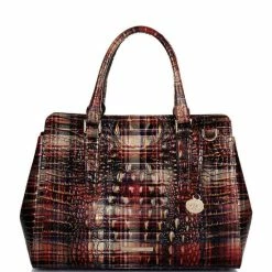 Top 10 ???? BRAHMIN Melbourne Collection Small Finley Satchel Bag Flannel ⌛