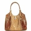 Brand new ???? BRAHMIN Melbourne Collection Celia Crocodile-Embossed Leather Shoulder Bag Toasted ????