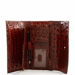 Cheapest ???? BRAHMIN Melbourne Collection Crocodile-Embossed Modern Checkbook Pecan ???? -BRAHMIN Shop unnamed file 1773