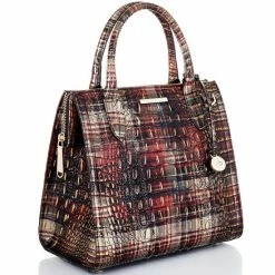 Cheap ???? BRAHMIN Melbourne Collection Small Caroline Crocodile-Embossed Leather Satchel Bag Flannel ❤️ -BRAHMIN Shop unnamed file 1779