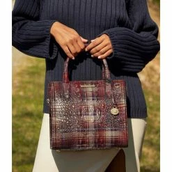 Cheap ???? BRAHMIN Melbourne Collection Small Caroline Crocodile-Embossed Leather Satchel Bag Flannel ❤️ -BRAHMIN Shop unnamed file 1780