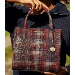 Cheap ???? BRAHMIN Melbourne Collection Small Caroline Crocodile-Embossed Leather Satchel Bag Flannel ❤️ -BRAHMIN Shop unnamed file 1781