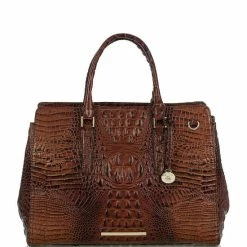 Flash Sale ???? BRAHMIN Melbourne Collection Finley Leather Crocodile-Embossed Carryall Satchel Tote Bag Pecan ???? -BRAHMIN Shop unnamed file 1789
