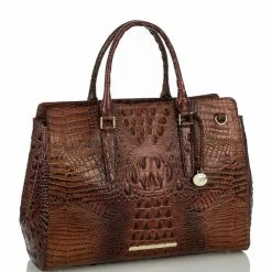 Flash Sale ???? BRAHMIN Melbourne Collection Finley Leather Crocodile-Embossed Carryall Satchel Tote Bag Pecan ???? -BRAHMIN Shop unnamed file 1792