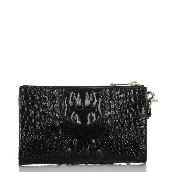 Outlet ✔️ BRAHMIN Melbourne Collection Crocodile-Embossed Daisy Wristlet Black ???? 5 Outlet ✔️ BRAHMIN Melbourne Collection Crocodile-Embossed Daisy Wristlet Black ???? - Image 3