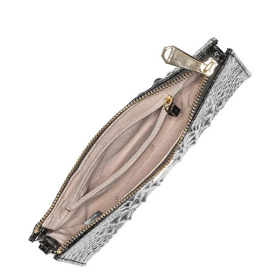 Outlet ✔️ BRAHMIN Melbourne Collection Crocodile-Embossed Daisy Wristlet Black ???? 6 Outlet ✔️ BRAHMIN Melbourne Collection Crocodile-Embossed Daisy Wristlet Black ???? - Image 4