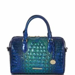 Outlet ✔️ BRAHMIN Ombre Melbourne Collection Stacey Top Zip Satchel Bag Royalty ????