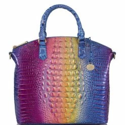 Budget ???? BRAHMIN Ombre Melbourne Collection Large Duxbury Satchel Bag Magic ????