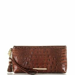 Deals ???? BRAHMIN Melbourne Collection Kayla Crocodile-Embossed Tasseled Wristlet Pecan ???? -BRAHMIN Shop unnamed file 1908
