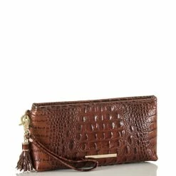 Deals ???? BRAHMIN Melbourne Collection Kayla Crocodile-Embossed Tasseled Wristlet Pecan ???? -BRAHMIN Shop unnamed file 1909