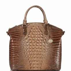 Best Pirce ???? BRAHMIN Melbourne Collection Large Duxbury Satchel Bag Saddle ????