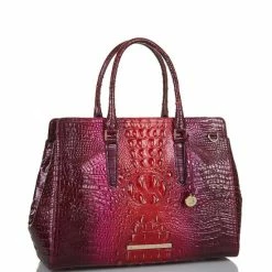 Brand new ???? BRAHMIN Ombre Melbourne Collection Small Finley Carryall Satchel Bag Ruby ⭐ -BRAHMIN Shop unnamed file 1947