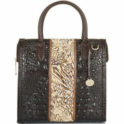 Cheapest ???? BRAHMIN Goldspur Collection Caroline Satchel Bag Cocoa ????
