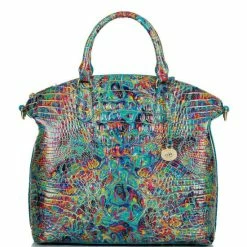 Best reviews of ???? BRAHMIN Melbourne Collection Large Duxbury Satchel Bag Blue Ammolite ????