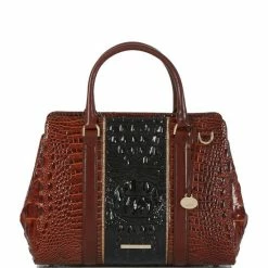 Outlet ???? BRAHMIN Chanler Collection Small Finley Carryall Satchel Bag Pecan ????