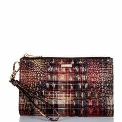 Best deal ???? BRAHMIN Melbourne Collection Daisy Wristlet Wallet Flannel ⭐